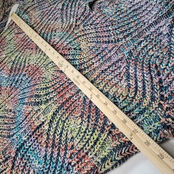 NEW 3X ANTHROPOLOGIE rainbow weave vneck cotton blend oversized sweater NWT - Picture 2 of 16
